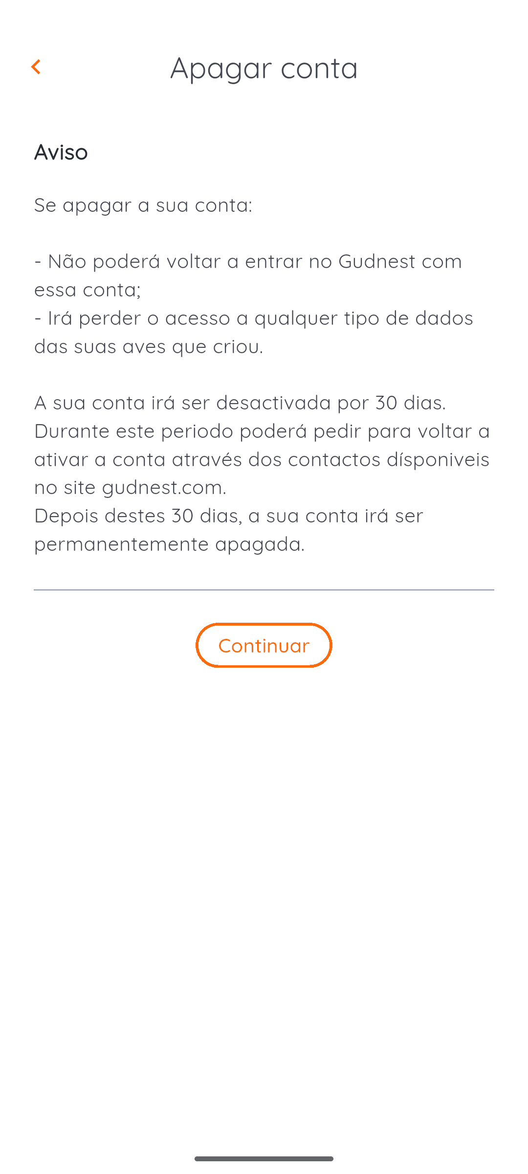Confirmation screen