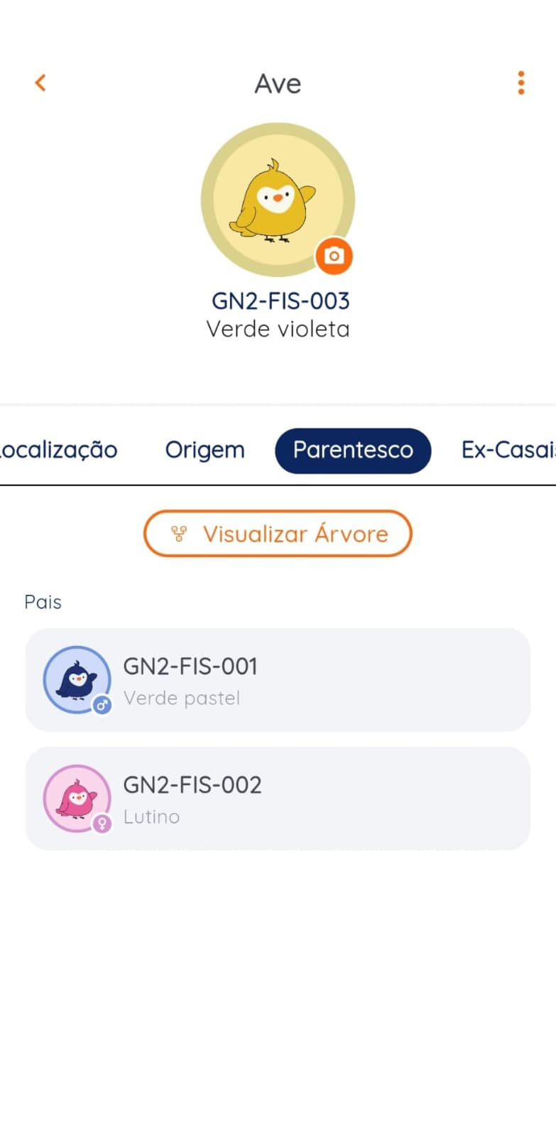 Gudnest app bird family relationship tab
